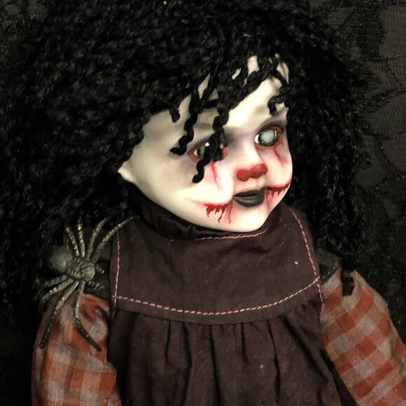 OOAK Creepy Odd 14” Raggedy Annie Clown Gothic Doll Halloween Horror Art Doll - Picture 6 of 10